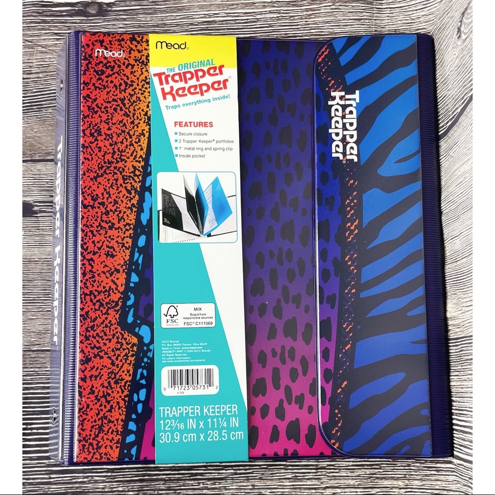Mead Trapper Keeper Binder Vtg Style 80 90s Animal